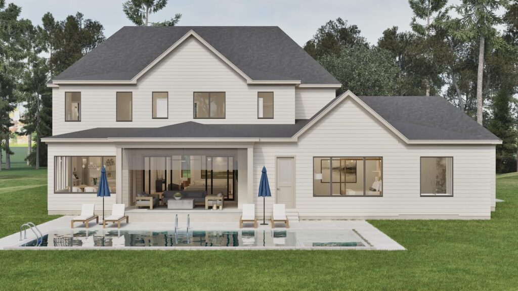 Sneak peek alert 👀 A fresh new home design is coming to @shinleafliving at 405 Shinleaf Pond Trail. ⁣
⁣
🔗 in bio.
⁣
Design by @mcmillandesigninc 
⁣
#homesteadbuilt #fallslakenc #shinleafestates #customdesign #exteriordesign 
⁣