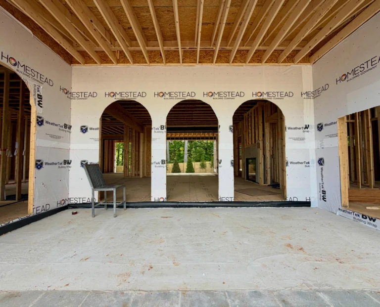 Each phase brings more definition. 🏡🛠️ ⁣
⁣
4308 Windsor Place continues to take shape, revealing the balance of modern lines and Mediterranean influence planned for this Farrior Hills home.⁣
⁣
Builder:⁣ @homesteadbuildingcompany 
Architect:⁣ @mcmillandesigninc 
Listed by:⁣ @thejimallengroup 
⁣
#homesteadbuilt #mediterraneanhome #luxuryhome #customhomedesign #raleighrealestate